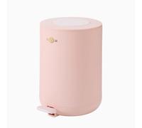 Cute Soft Close Trash Can 6L - Round Plastic Bin with Double Lid & Step Pedal - Ideal for Kitchen, Bathroom, Living Room & Office - Light Green Color