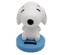 Cute Solar Powered Nodding Head Dog Doll Home Car Decor Gadget Toy Blue