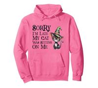 Cute SORRY I'M LATE My Cat Was Sitting On Me Witch Mom Dad Pullover Hoodie
