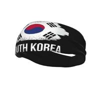 Cute South Korea Flag Running Headbands for Men Women Sports Sweatbands for Basketball Yoga Workout Stretchy Hairband