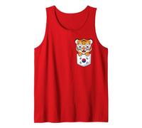 Cute South Korean Tiger Cub in Pocket with Sunglasses Tank Top
