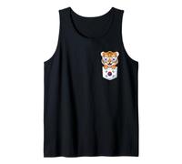 Cute South Korean Tiger Cub in Pocket with Sunglasses Tank Top