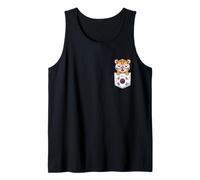 Cute South Korean Tiger Cub in Pocket with Sunglasses Tank Top
