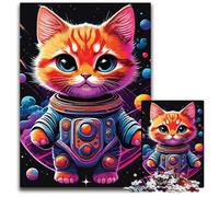 Cute Space Cats Puzzle 1000 Pieces Jigsaw Wooden Jigsaw Interactive Family Game Ideal Family Activity Game 1000 PCS(75x50cm)