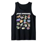 Cute Space Dinosaurs Astronaut Dino Planet Cartoon Tank Top