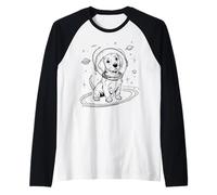 Cute Space Dog Astronaut Puppy Cosmic Explorer Raglan Baseball Tee