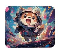 Cute Space Dog Plush Surface Mouse Pad, Thickened Anti-Slip Mat for Office & Gaming