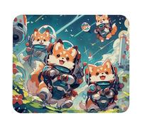 Cute Space Dog Plush Surface Mouse Pad, Thickened Anti-Slip Mat for Office & Gaming