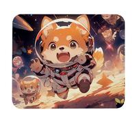 Cute Space Dog Plush Surface Mouse Pad, Thickened Anti-Slip Mat for Office & Gaming