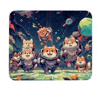 Cute Space Dog Plush Surface Mouse Pad, Thickened Anti-Slip Mat for Office & Gaming