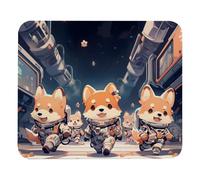 Cute Space Dog Plush Surface Mouse Pad, Thickened Anti-Slip Mat for Office & Gaming
