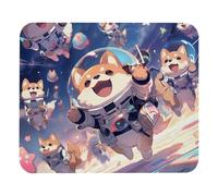 Cute Space Dog Plush Surface Mouse Pad, Thickened Anti-Slip Mat for Office & Gaming