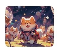 Cute Space Dog Plush Surface Mouse Pad, Thickened Anti-Slip Mat for Office & Gaming