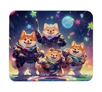 Cute Space Dog Plush Surface Mouse Pad, Thickened Anti-Slip Mat for Office & Gaming