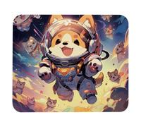 Cute Space Dog Plush Surface Mouse Pad, Thickened Anti-Slip Mat for Office & Gaming