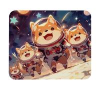 Cute Space Dog Plush Surface Mouse Pad, Thickened Anti-Slip Mat for Office & Gaming