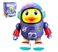 Cute Space Duck Toy, Dancing Duck Robot Toy, Space Dancing Duck Interactive Toy with Lights & Sounds, Hand-Eye Coordination, Christmas Birthday Gift