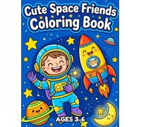 Cute Space Friends Coloring Book: Fun and Easy Space Coloring Pages with Planets, Astronauts and Aliens for Kids Ages 3-6
