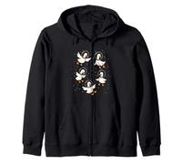 Cute Space Men Women Kids Funny Goose Astronaut Zip Hoodie