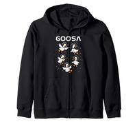 Cute Space Men Women Kids Funny Goose Astronaut Zip Hoodie