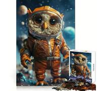 Cute Space Owl Astronaut Jigsaw Puzzles for Teenagers 1000 Pieces Strong Logic Smooth Thick Fun Challenge Night Game (50x75cm)