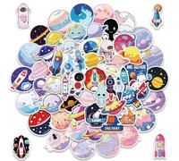 Cute Space Stickers for Kids - Rockets, Astronauts, Aliens & Planets - 100 Different Designs Waterproof Fun & Colourful Stickers Size 5-7cm