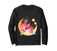 Cute Sparkle Farts Pink Angel Bear Stars Crescent Moon Long Sleeve T-Shirt