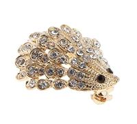 Cute Sparkle Rhinestone Hedgehog Porcupine Shape Animal Brooch Pin Golden