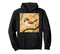 Cute Sparrow On A Branch Pullover Hoodie