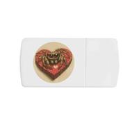 'Cute Spider on Valentine's Heart Shaped Box' Pill Box with Tablet Splitter (PI00034019)