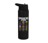 Cute Spiders of the World Jumping Spider Tarantula Stainless Steel Insulated Water Bottle