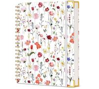 Cute Spiral Notebook Journal for Women, 200 Pages Lined Notebooks 8.5” x 11”, A4 Large Hardcover Spiral Journals with 100 GSM Thick Paper, College Ruled Notebook for Writing Work School, Wildflower