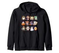 Cute Spooky Animals Monsters Fluffle in Halloween Costumes Zip Hoodie