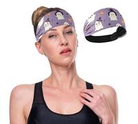 Cute Spooky Atmosphere Wide Headbands for Women Non Slip Soft Elastic Hair Bands Yoga Running Sports Workout Gym Head Wraps, African Turbans Bandana