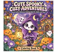 Cute Spooky Cozy Adventures: Kawaii Gothic Halloween Coloring Book for Adults and Teens