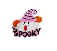 Cute Spooky Ghost Brooch for Women Acrylic Lapel Badge Cartoon Funny Ghost Carrying Pumpkin Pink Kawaii Clothes Accessories Hat Bag Ornament Halloween Party Favors Decorations Supplies Costume Jewelry