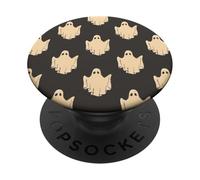 Cute Spooky Ghost Goth Retro Groovy Halloween Black PopSockets Adhesive PopGrip