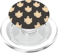 Cute Spooky Ghost Goth Retro Groovy Halloween Black PopSockets PopGrip for MagSafe