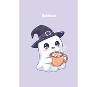 Cute Spooky Ghost Notebook: Kawaii Halloween Journal with Witch Hat Ghost, 100 Lined Pages, 6x9 Inch, Pastel Purple Aesthetic for Girls and Teens