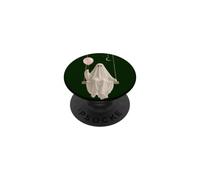 Cute Spooky Ghost on Swing With Pink Balloon Moon Night PopSockets Adhesive PopGrip