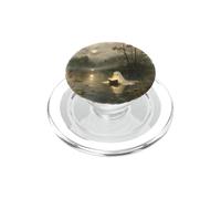 Cute Spooky Ghost Reading Book Lake Autumn Watercolor Art PopSockets PopGrip for MagSafe