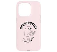 Cute Spooky Ghost Reading Book Lovers Booktrovert Case for iPhone 15 Pro