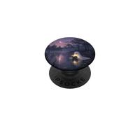 Cute Spooky Ghost Reading Book Purple Lake Crescent Moon PopSockets Adhesive PopGrip