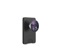 Cute Spooky Ghost Reading Book Purple Lake Crescent Moon PopSockets PopWallet for MagSafe