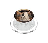 Cute Spooky Ghost Umbrella Black Cat Autumn Forest Leaves PopSockets PopGrip for MagSafe