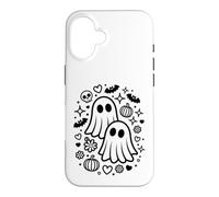 Cute Spooky Ghosts Kawaii Halloween Doodle Art Case for iPhone 16