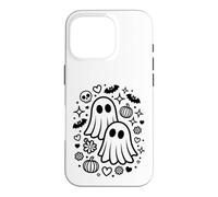 Cute Spooky Ghosts Kawaii Halloween Doodle Art Case for iPhone 16 Pro