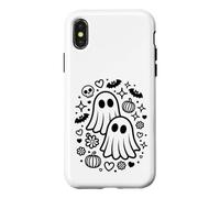Cute Spooky Ghosts Kawaii Halloween Doodle Art Case for iPhone X/XS