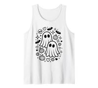 Cute Spooky Ghosts Kawaii Halloween Doodle Art Tank Top