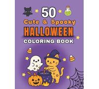 Cute & Spooky Halloween Coloring Book: 50 Adorable Kawaii Designs for Kids & Adults